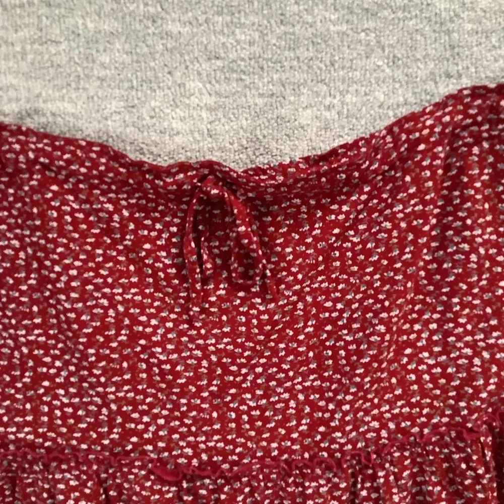 Brandy Melville Drawstring Ditsy Floral Mini Skirt Sz. M - Picture 3 of 5